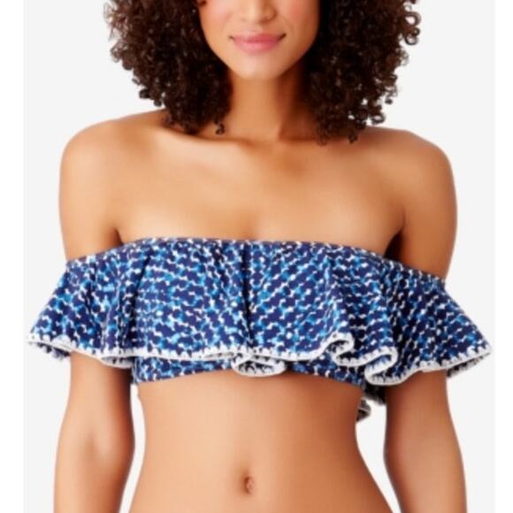 New Studio by Anne Cole Flounce Around Multi Off The Shoulder Bikini Top Size XS - Picture 1 of 6